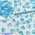 Blue seashell beads 16x18x6mm in gradient resin for DIY handmade jewelry crafts - Dark Blue