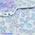 Iridescent blue-pink gradient shell beads with pearl luster for DIY jewelry making - Purple Blue