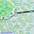 Teal gradient seashell charms for DIY jewelry, 16x18mm matte resin shell beads - Yellow Green