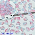 Pink and blue gradient scallop shell beads for DIY jewelry making 16x18x6mm size - Tiffany Blue