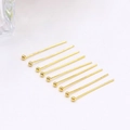 Set of 10 golden 18K gold-plated ball head pins for professional DIY jewelry making - 1.8mm Ball Pin 0.6x20mm / 18K Gold