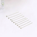 Set of 10 silver ball head pins for jewelry making with polished metal surface - 1.8mm Ball Pin 0.6x12mm / White Gold