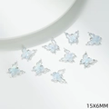 Ιριδίζον μπλε μενταγιόν πεταλούδα 15x6mm για DIY κατασκευή κοσμημάτων και κολιέ - Ιριδίζουσα Πεταλούδα (G59) / Μπλε