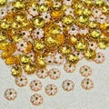 Gold-plated flower bead caps with pink enamel for DIY jewelry making accessories - 7mm / Light Pink (P297)