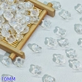 10mm transparent iridescent glass flower beads for DIY hairpins and jewelry making - 10mm / White (L341#)