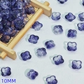 Purple 10mm glass flower beads for DIY hairpins and jewelry making accessories - 10mm / Midnight Blue (L342#)