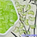 Lichtdurchlässige blassgrüne Halbmond Glasperlen für DIY Halsketten 10x14x5mm - Mond-Stil (L623#) / 10x14x5mm / Hellgrün