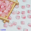 10mm translucent pink gradient glass flower beads for handmade DIY jewelry crafts - Pink (L345#)