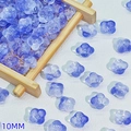 Translucent purple 10mm flower-shaped glass bead for DIY jewelry and hair pins - Royal Blue (L348#)