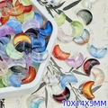 Lichtdurchlässige, halbmondförmige Glasperlen in verschiedenen Farben für DIY - Mond-Stil (L615#) / 10x14x5mm / Zufällige Mischfarben