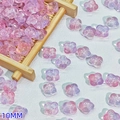 10mm gradient pink and purple glass flower beads for DIY jewelry and hairpins - Pink Purple (L350#)