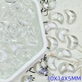 Iridescent glass moon beads 10x14x5mm for DIY jewelry making and necklaces - Moon Style (L616#) / 10x14x5mm / Clear White