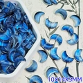 Starry blue moon-shaped glass beads for DIY necklaces and bracelets, 10x14x5mm - Moon Style (L617#) / 10x14x5mm / Dark Blue