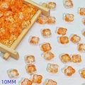 Semi-transparent orange 10mm flower-shaped acrylic glass beads for DIY hairpins - Orange (L351#)