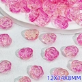 Rosafarbene Glasperlen in Rosenform 12x14x8mm für DIY-Schmuck und handgefertigtes Zubehör - Rosen-Stil (L587) / 12x14x8mm / Rosenrosa