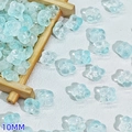 Light blue 10mm frosted glass flower bead for handmade DIY hairpins and jewelry - Ice Blue (L352#)