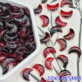 Gradient red moon-shaped glass bead for jewelry making, sized 10x14x5mm - Moon Style (L619#) / 10x14x5mm / Black Red