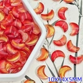 Moon-shaped glass beads 10x14mm in transparent red with golden glitter for DIY jewelry - Moon Style (L620#) / 10x14x5mm / Gold Red