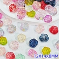 Bunte Rosenblüten-Resinperlen Farbmischung 12x14x8mm für DIY-Schmuckherstellung - Rosen-Stil (L580)
