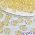 Lichtgelbe Rosenperlen mit Goldfinish für DIY-Schmuckherstellung 12x14x8mm - Rosen-Stil (L582)