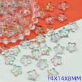 Pentagram glass spacer beads with gold foil for DIY jewelry making, size 14x14x8mm - 14x14x8mm / Iridescent (L679)