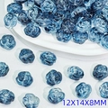 Blaue Glasperlen in Rosenform 12x14x8mm für DIY-Schmuckherstellung und Bastelarbeiten - Rosen-Stil (L585)