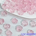 Rosa Glasperlen in Rosenform 12x14mm für DIY-Schmuckherstellung und Bastelzubehör - Rosen-Stil (L586)