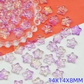 DIY translucent purple iridescent star beads 14x14mm for handmade jewelry crafting - 14x14x8mm / Iridescent Purple (L680)