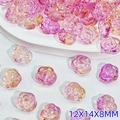 Feenstil Rosenperlen in lila und gelb Aurora-Farbverlauf Glasperlen 12x14x8mm - Rosen-Stil (L589)