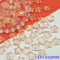 Star-shaped orange glass bead for DIY jewelry featuring flower patterns and 14x14x8mm size - 14x14x8mm / Powder Pink (L681)