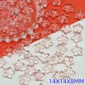 Pink translucent star-shaped beads for DIY jewelry making, size 14x14x8mm - 14x14x8mm / Transparent Pink (L682)