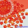 Star-shaped 14mm orange glass bead for DIY jewelry making and handcrafted bracelets - 14x14x8mm / Gold Red (L683)
