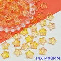 Star-shaped gradient orange glass beads 14x14x8mm for DIY jewelry making accessories - 14x14x8mm / Orange Yellow (L684)