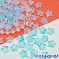 Star-shaped aurora iridescent glass bead 14x14x8mm for DIY jewelry making and hairpins - 14x14x8mm / Lake Blue (L685)