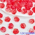 Transparente rote Rosenperle mit Goldfolie für DIY-Schmuckherstellung 12x14x8mm - Rosen-Stil (L588)