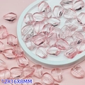 Pink irregular faceted glass crystal beads 12x16x8mm for DIY jewelry making - L664# Light Pink