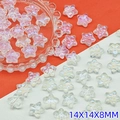 Star-shaped AB iridescent glass beads 14x14x8mm for DIY jewelry and hair accessories - 14x14x8mm / Colorful White (L677)