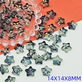 Star-shaped 14x14x8mm aurora glass charm beads for handmade jewelry DIY projects - 14x14x8mm / Ink Blue (L678)