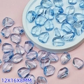 Irregular gradient blue and purple glass beads for DIY jewelry making, 12x16x8mm size - L670# Light Blue