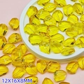 Faceted transparent yellow glass beads 12x16x8mm for DIY jewelry making and crafts - L671# Lemon Yellow