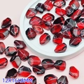 Deep red faceted irregular glass beads 12x16x8mm for DIY jewelry making and crafts - L672# Black Red
