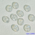 10er-Set ovale transparente Glasperlen mit Tulpenrelief 15x18mm für DIY-Schmuckherstellung - Weiß
