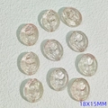 18x15mm ovale Glasperle mit rosa Reliefrose für die DIY-Schmuckherstellung im Handwerk - Pfingstrosenrosa