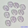 Hellviolette ovale Glasperle mit Rosenrelief 18x15mm für DIY Schmuckherstellung - Helllila