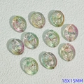 Set mit 15x18mm ovalen bunten Glasperlen mit Rosenrelief für DIY Schmuckherstellung - Morgendämmerung