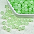 Polished mint green translucent glass beads for DIY jewelry and necklace crafting - Chalcedony Light Green (E12#) / 8mm
