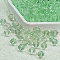 Translucent light green round glass beads for DIY jewelry making in white tray - Light Green Jelly Beads (A34#) / 8mm