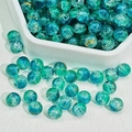 Teal green crackle glass loose beads with golden filaments for DIY jewelry making - Blue-Green Brushed Crackle (H204#) / 8mm