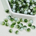 Green and white gradient glass beads for DIY jewelry making with smooth round finish - Green-White Gradient Crackle Beads (E41#) / 8mm