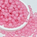 Rosa transparente Glasperlen in runder Form für DIY-Schmuckherstellung - 8mm / Chalcedon (E56#) / Neon-Pink
